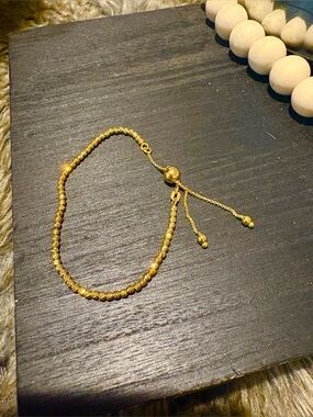 MIABELLA gold plated diamond cut adjustable bracelet